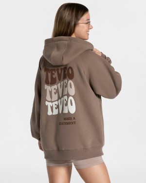 Teveo Candy Oversized Mont Kadın Bej Rengi | 9248-HUWFY