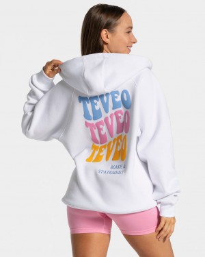 Teveo Candy Oversized Mont Kadın Beyaz | 3520-CMOST