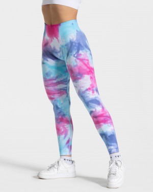 Teveo Tie Dye Scrunch Tayt Kadın Renkli | 6983-WETFJ