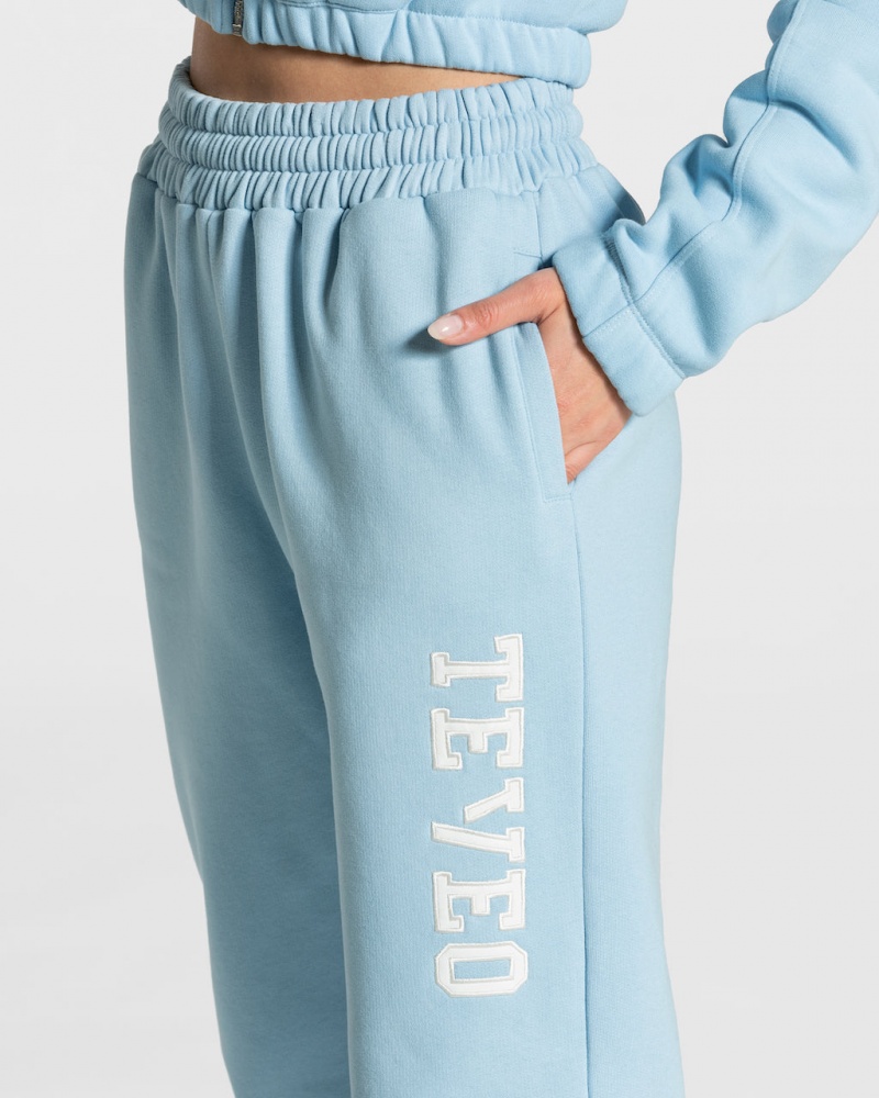 Teveo College Oversized Jogger Pantolon Kadın Mavi | 3924-LXKSW