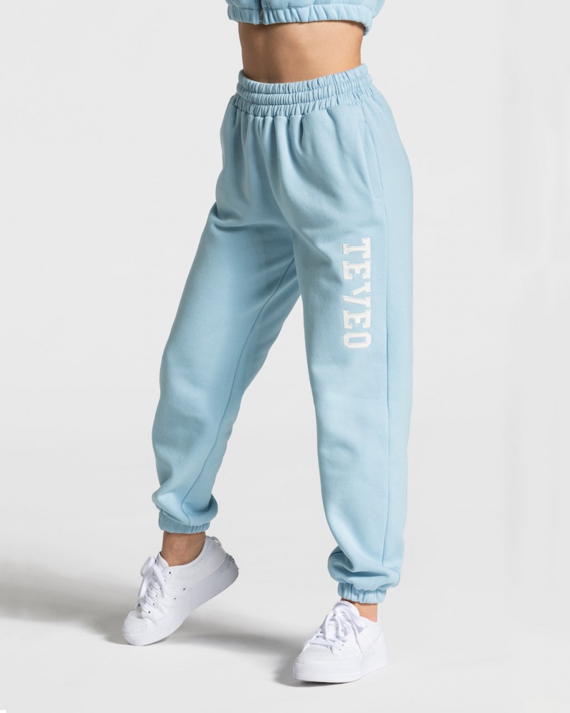 Teveo College Oversized Jogger Pantolon Kadın Mavi | 3924-LXKSW