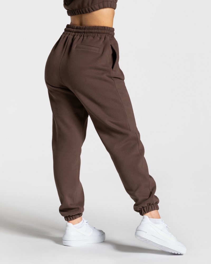 Teveo College Oversized Jogger Pantolon Kadın Koyu Kahverengi | 8726-RNKXC