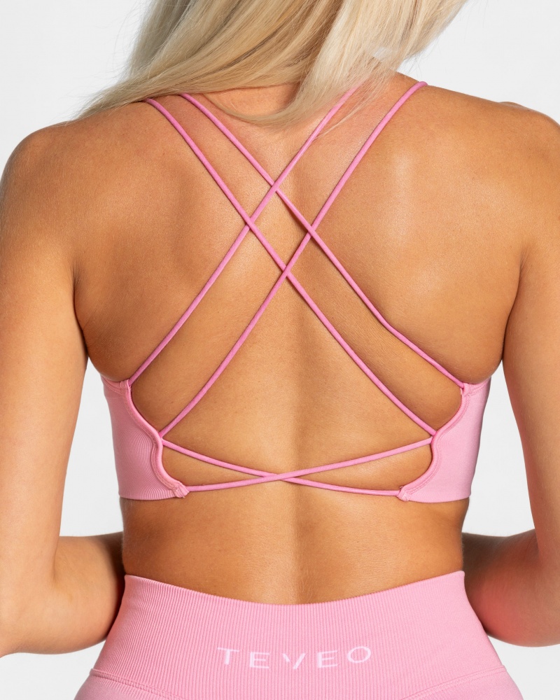 Teveo Everyday Backless Üstler Kadın Pembe | 5347-GBILQ