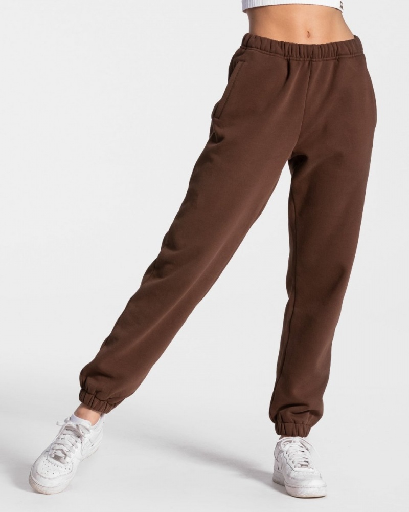 Teveo Iconic Oversized Jogger Pantolon Kadın Kahverengi | 1950-FSCWB