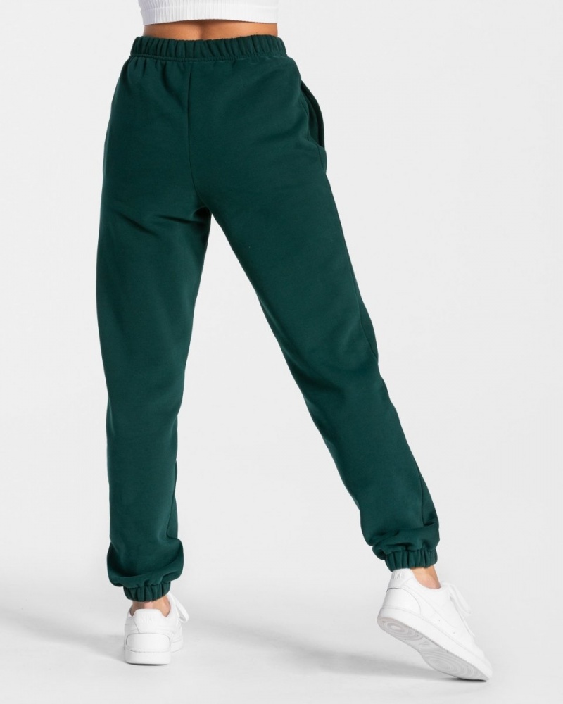 Teveo Iconic Oversized Jogger Pantolon Kadın Koyu Yeşil | 0581-SCAMP