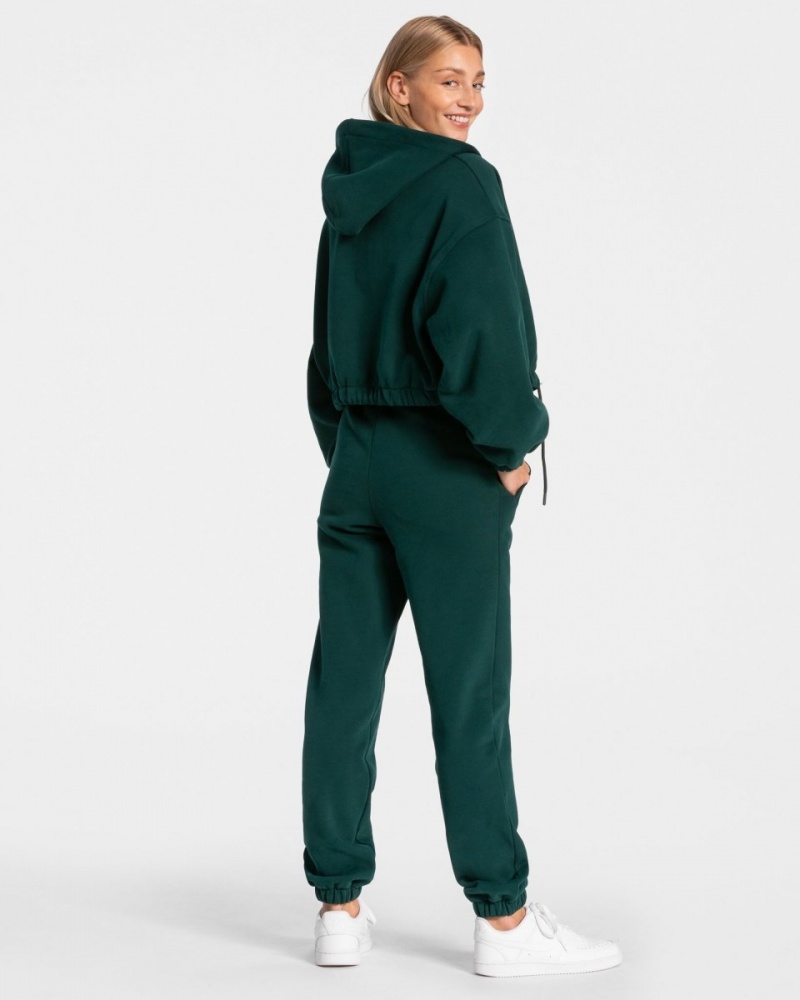 Teveo Iconic Oversized Jogger Pantolon Kadın Koyu Yeşil | 0581-SCAMP