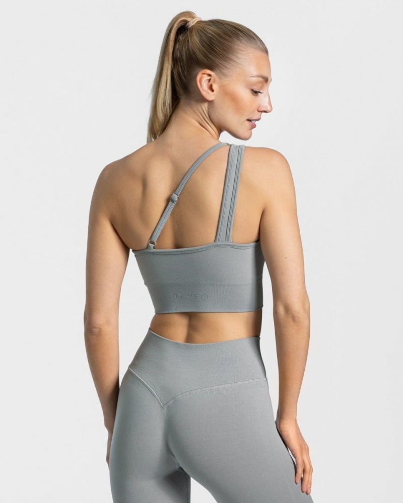 Teveo Sassy One Shoulder Sütyen Kadın Gri Mavi | 9073-JFCMS