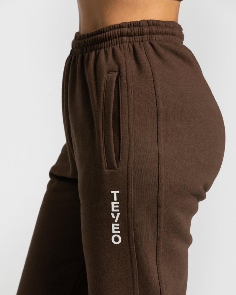 Teveo Sassy Slit Jogger Pantolon Kadın Kahverengi | 1928-DXCFM