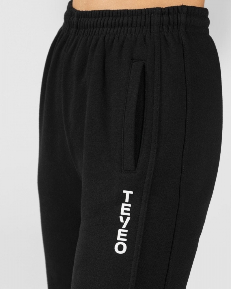 Teveo Sassy Slit Jogger Pantolon Kadın Siyah | 6280-OHIUG