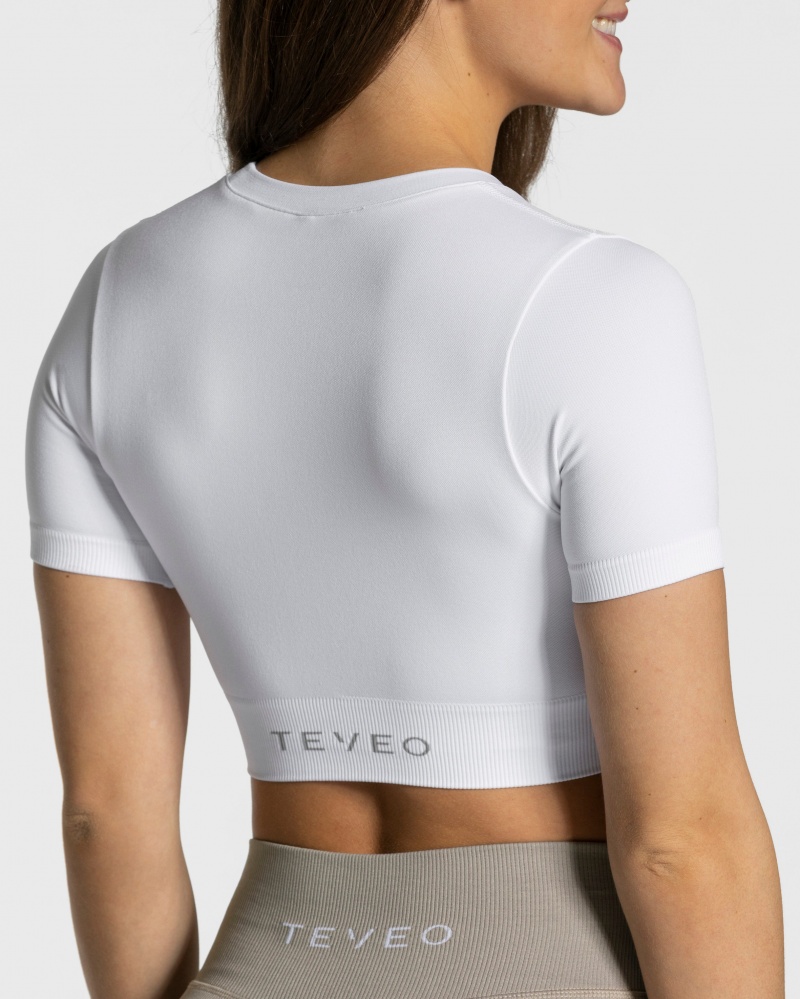 Teveo Sensation Crop Üstler Kadın Beyaz | 2381-OWXBK