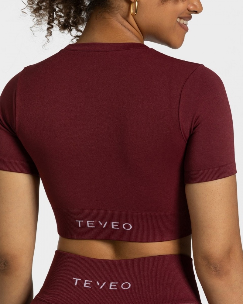 Teveo Sensation Crop Üstler Kadın Bordo | 7164-HBIVC