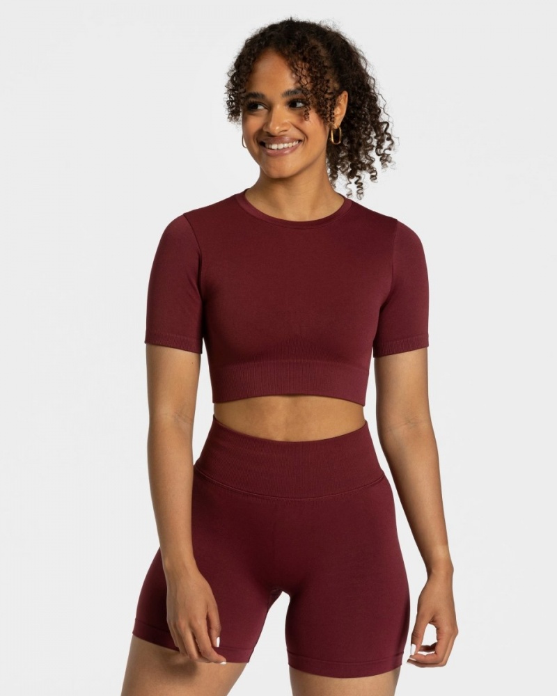 Teveo Sensation Crop Üstler Kadın Bordo | 7164-HBIVC