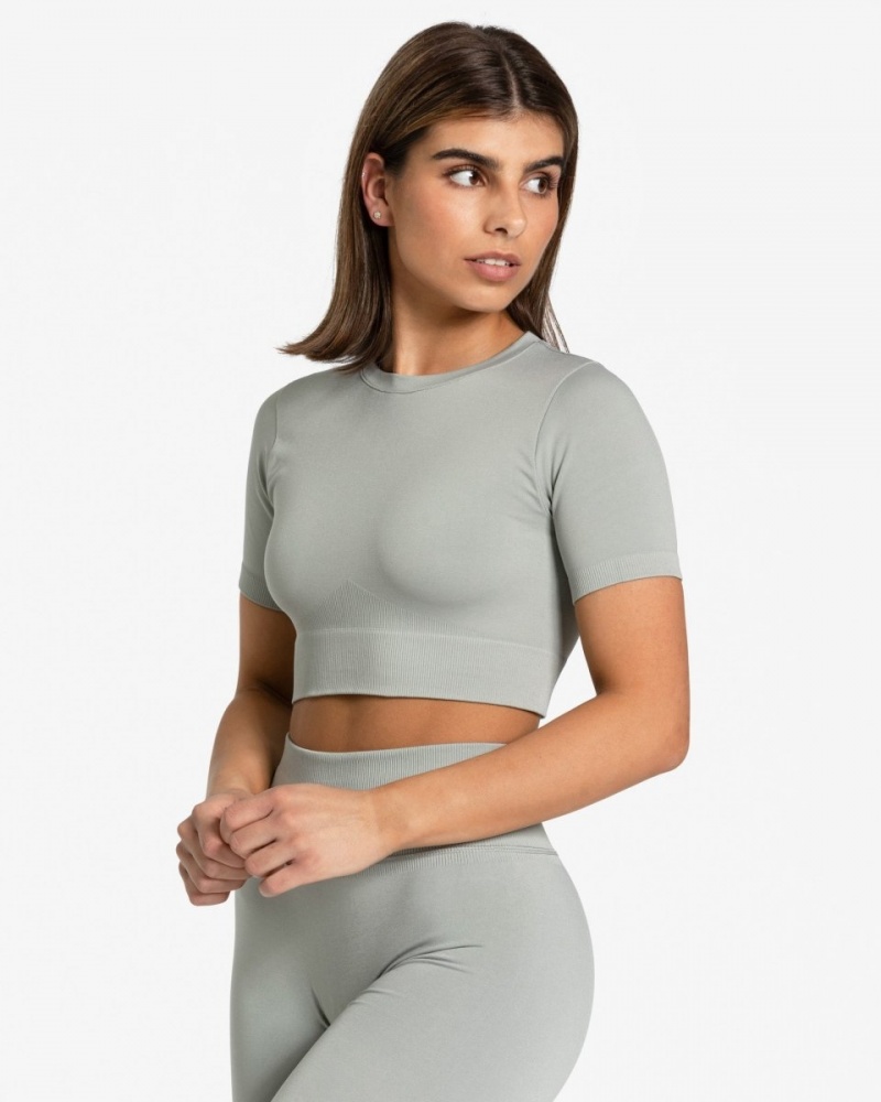 Teveo Sensation Crop Üstler Kadın Gri | 9208-NZQVJ