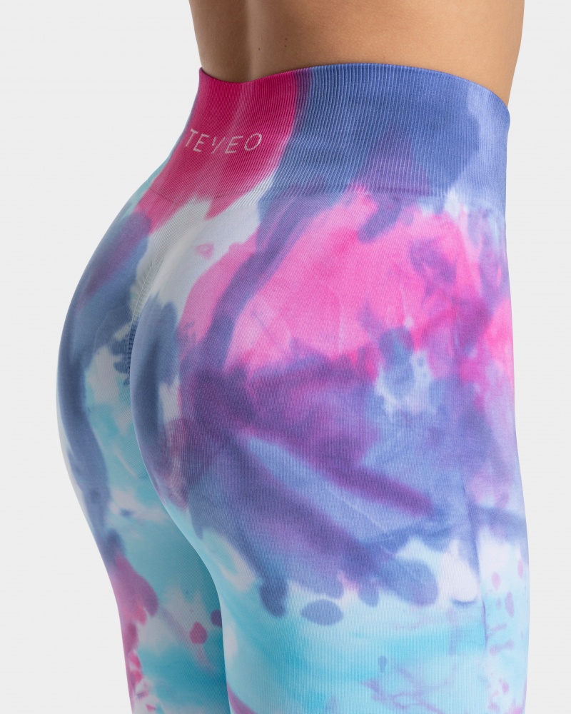 Teveo Tie Dye Scrunch Tayt Kadın Renkli | 6983-WETFJ